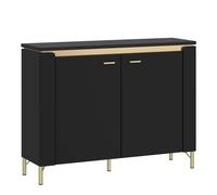 Furniture To Go Genoa Sideboard 2 Door In Black Matt/gold