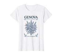 Genoa Sweet Basil & Blossom Botanical Value Graphic T-Shirt, Women, White, M
