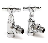 Genoa Traditional Chrome Angled Radiator & Towel Rail Valves Central Heating and Column radiators
