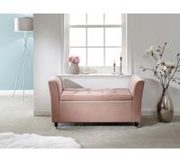 Genoa Upholstered Window Seat Blush Pink Storage Ottoman Bench Blanket Box Stool