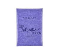 GENODA Color Change PU Passport Covers Letter Printed Passport Holder Flight Ticket Clip Men Women Passport Wallet Travel Accessories(Purple)