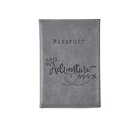 GENODA Color Change PU Passport Covers Letter Printed Passport Holder Flight Ticket Clip Men Women Passport Wallet Travel Accessories(Gray)