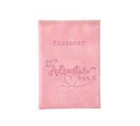 GENODA Color Change PU Passport Covers Letter Printed Passport Holder Flight Ticket Clip Men Women Passport Wallet Travel Accessories(Pink)