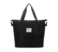 GENODA Large Capacity Expanding Travel Bags Luggage Organizer Bag Handbag Waterproof Portable Foldable Travel Clothes Storage Bag(Black Foldable)