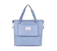 GENODA Large Capacity Expanding Travel Bags Luggage Organizer Bag Handbag Waterproof Portable Foldable Travel Clothes Storage Bag(Blue Foldable)