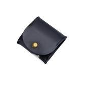 GENODA Portable Genuine Leather Coin Purse Vintage Design Individuation Earbuds Earphone Holder Pouch for Women Men Mini Wallet(Black,1PCS)