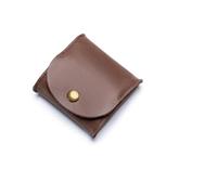 GENODA Portable Genuine Leather Coin Purse Vintage Design Individuation Earbuds Earphone Holder Pouch for Women Men Mini Wallet(Brown,2PCS)