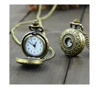 GENODA Vintage Steampunk Quartz Necklace Carving Pendant Chain Clock Pocket Watch Steampunk Copper Vintage Hollow Out Analog Watch(1pc Chinese Zodiac)