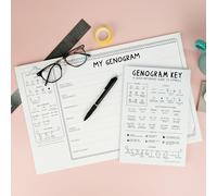 Genogram Tearaway Pad + Key - 40 Sheet Notebook - 11 in x 17 in - Worksheet for Therapists, Genetic Counselors, Social Workers, Healthcare Providers to Track Genetic & Intergenerational Disorders