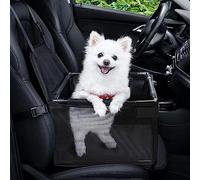 GENORTH Dog Car Seat Upgrade Deluxe Portable Pet Dog Booster Car Seat with Clip-On Safety Leash and Dog Blanket,Perfect for Small and Medium Pets,Black