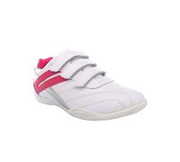 'GENOVA II' TRIPLE TOUCH FASTENING LADIES TRAINER - White/Pink/Silver - size L6