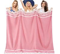 Genovega Oversized Giant Turkish Beach Towel Blanket Extra Large XXL Lightweight Quick Dry Sand Free Boho Throw Pool Cloud Sandrpoof Blankets Women Men Big Jumbo Wide 2 Person Size Red L