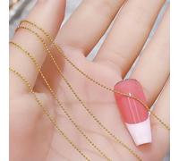 GENPICONG 1M/Pack 0.8mm Gold Silver Nail Bead Chain Charm Ellipse Stone Nail Art Decorations Giltter Metal Steel Ball Jewelry Accessory