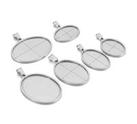 GENPICONG 5 pcs/lot Stainless Steel Oval Shape Pendant Cabochon Base Setting Tray Blank Charms for Jewelry Making Supplies