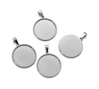 GENPICONG 5pcs Gold Stainless Steel Bases 20/25/30/35/40mm Cabochon Cameo Base Tray Bezel Blank Necklace Pendant For DIY Jewelry Making