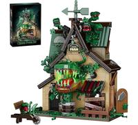 Genruron Man Eating Flower House Building Blocks Kit, 1128 Pieces Horror Flower Model Kit, Halloween Haunted House Construction Set, Creepy House with Giant Carnivorous Plants Architectural Model