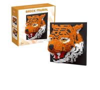 Genruron Tiger Building Blocks Set, 2800 PCS 3D Wall Art Micro Building Kit