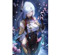 Genshin Diamond Painting Kits Shenhe304-7 DIY Gift Full Round Drill Rhinestone Cross Stitch Kits for Home Wall Decor 12x16 Inch Art Craft for Adults Kids