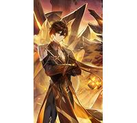 Genshin Impact 5D Diamond Painting Kits Zhongli Gift DIY Full Round Drill Rhinestone Cross Stitch Kits for Home Wall Decor 16x20 Inch Art Craft for Adults Kids