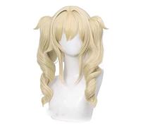 Genshin Impact Barbara Cosplay 40cm Christmas Blond Golden Wig Cosplay Anime Wigs Heat Resistant Synthetic Halloween + Wig Cap