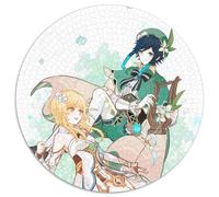 Genshin Impact Barbatos 1000 Pieces Puzzle Gifts Round Jigsaw Puzzle 1000 Pieces Fun at Home Activities, Birthday Present, Travel Gifts 67.5x67.5cm
