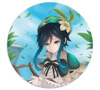 Genshin Impact Barbatos 1000 Pieces Puzzle Gifts Round Jigsaw Puzzle 1000 Pieces Fun at Home Activities, Birthday Present, Travel Gifts 67.5x67.5cm