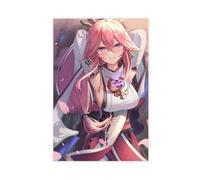 Genshin Impact Beauty Yaegamiko Creative Games Poster Canvas Poster Bedroom Decor Sports Landscape Office Room Decor Gift Unframe:-42 24x36inch(60x90cm)