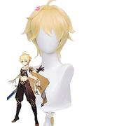 Genshin Impact Cosplay Aether 80cm Golden Blond Wig Cosplay Anime Cosplay Wigs Heat Resistant Synthetic Wigs Halloween for Girls