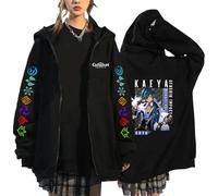 Genshin Impact Full Zip Up Hoodies Beidou Kaeya Hutao Xiao Cartoon Zipper Jacket Coat Fischl Winter Outerwear