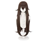 Genshin Impact Game Cosplay Amber Wig Dark Brown Long Hair Accessories Hair Band Glasses 2021 Anime + Wig Cap