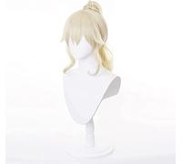 Genshin Impact Game Role Jean Cosplay Wig Medium-length Curly Yellow Ponytail Bang Hair(Jean) Cosplay Anime Wig Coser