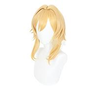Genshin Impact Game Traveler Lumine aru Anime Light Yellow Cosplay Heat Resistant Synthetic Wig Wig Cap
