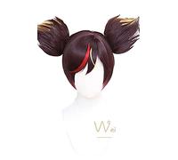 Genshin Impact Game Xinyan Brown Highlights Anime Cosplay Wigs Heat Resistant Synthetic Wig Halloween Wig Cap