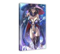 Genshin Impact Games Mona Creative Poster Canvas Poster Wall Art Decor Print Picture Paintings for Living Room Bedroom Decoration Frame:-41 16x24inch(40x60cm)