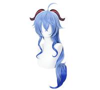 Genshin Impact Ganyu Cosplay 75cm Long Blue Gradient Wig Cosplay Anime Cosplay Wigs Heat Resistant Hair Women Halloween wig