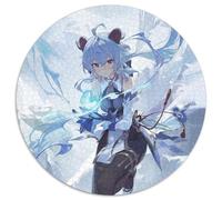 Genshin Impact Ganyu Jigsaw Puzzles 1000 Pieces for Adults Round Puzzles 1000 Pieces for Adults Brain Challenge Gift, Educational Activity for Teenagers 67.5x67.5cm