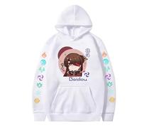 Genshin Impact Hoodie Beidou Sweatshirt Cute Cartoon Pullover Long Sleeve Anime Game Genshin Impact Beidou Cosplay Tops White