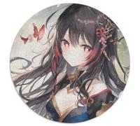 Genshin Impact Hu Tao 1000-Piece Jigsaw Puzzle Cardboard Jigsaw for Mother'S Day, Birthdays, Christmas 67.5x67.5cm