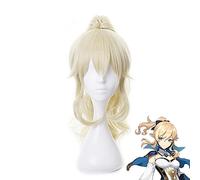 Genshin Impact Jean Cosplay Women Golden Ponytail Heat Resistant Synthetic Hair Peluca Anime Cosplay Wigs Halloween