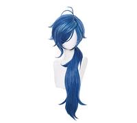 Genshin Impact Kaeya Cosplay Wig Men 80cm Long Heat Resistant Synthetic Hair Wigs Halloween Party Role Play