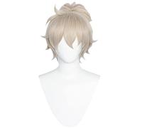 Genshin Impact Kazuha Cosplay Wig 35cm Short Linen Cosplay Anime Kazuha's Friend Hair Friend of Kaedehara Kazuha Wigs