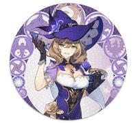 Genshin Impact Lisa 1000 Pieces Puzzle Gifts Round Jigsaw Puzzle 1000 Pieces Fun at Home Activities, Birthday Present, Travel Gifts 67.5x67.5cm