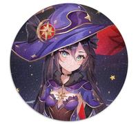 Genshin Impact Mona Jigsaw Puzzles 1000 Pieces for Adults Round Puzzle 1000 Pieces Jigsaw High-Difficulty Brain Teaser for Teenagers 67.5x67.5cm