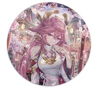 Genshin Impact Puzzles for 1000 Piece 1000-Piece Round Jigsaw Puzzle Ideal for Lover, Perfect Christmas, New Year, Valentine's Gift 67.5x67.5cm