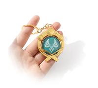 嘉信誉 Genshin Impact Vision Keychain Alloy Keychain Luminous Keychain Seven Elements Vision Keychain Hydro Geo Electro Anemo Cryo Pyro Dendro Vision Keychain Inazuma Keychain(Color:Anemo)