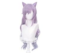 Genshin Impact Wig Keqing Cosplay Ponytails Purple Wig Cosplay Anime Cosplay Wig Heat Resistant SyntheticWigsHalloween for Girls