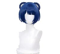 Genshin Impact Xiangling Cosplay Women 30cm Christmas Blue Black Wig Cosplay Anime Cosplay Hair Halloween Anime Cosplay Wigs