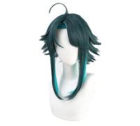 Genshin Impact Xiao Cosplay Wigs Dark Green Short Straight Heat Resistant Synthetic Hair Wig B