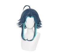 Genshin Impact Xiao Wig Cosplay Dark Green Synthetic Short Straight Heat Resistant Hair Adult Women