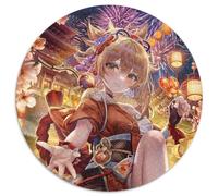 Genshin Impact Yoimiya 1000 Piece Puzzle 1000-Piece Round Jigsaw Puzzle Perfect for Family Fun on Christmas, Thanksgiving, Birthdays & Easter 67.5x67.5cm